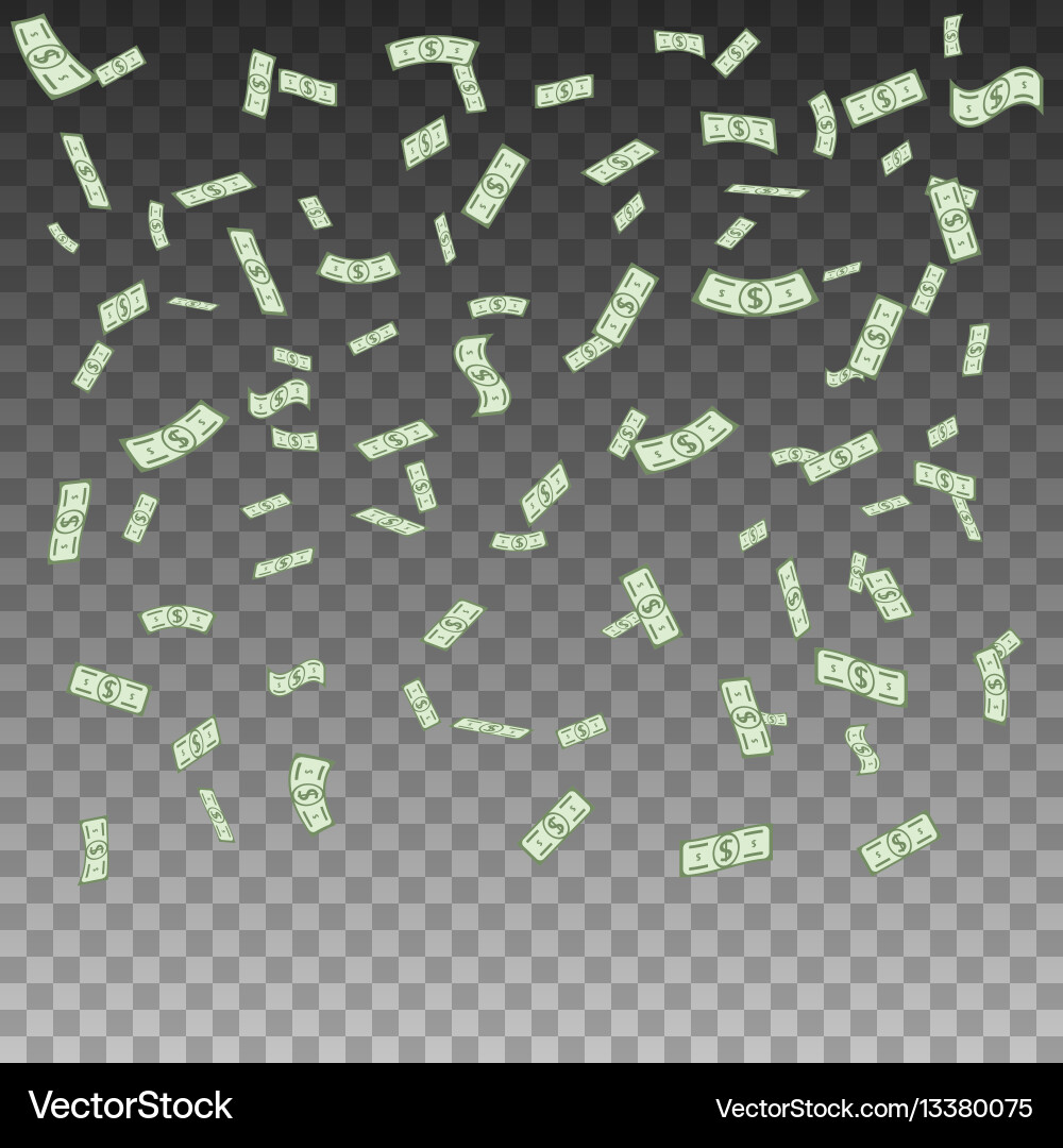 Cartoon paper money falling Cartoon paper money falling vector image