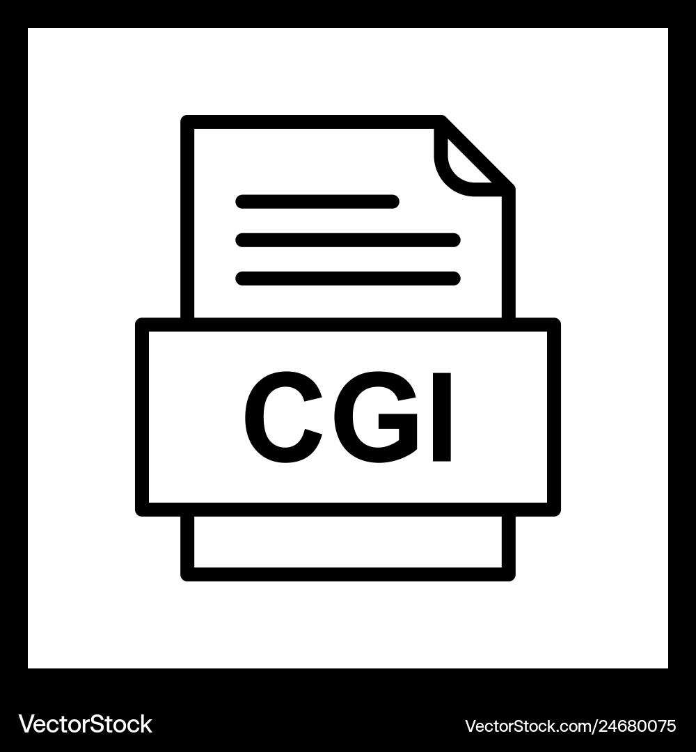 Cgi file document icon Vector Image