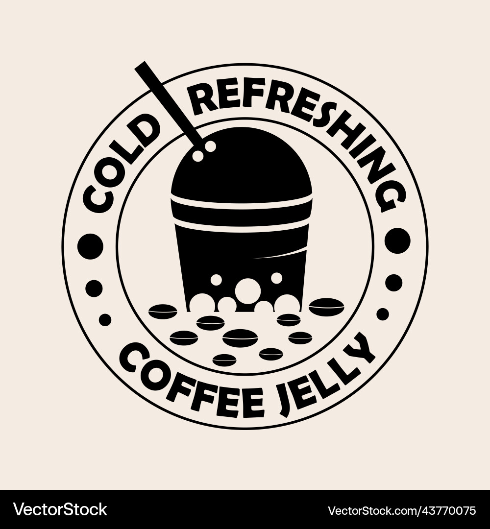 Coffee jelly design logo Coffee jelly design logo vector image