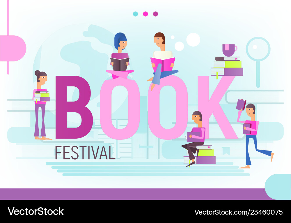Concept for book festival Concept for book festival vector image