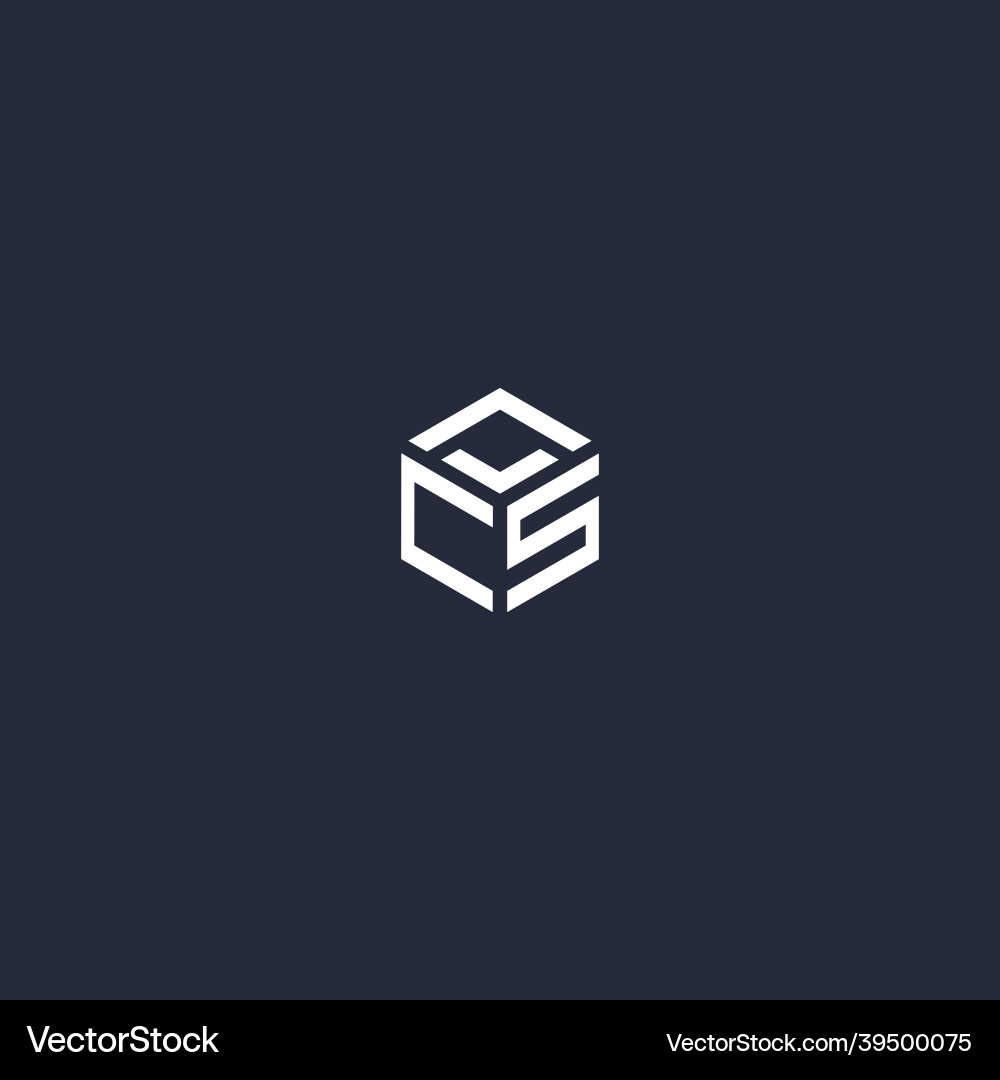 Cs initial hexagon logo design vector image