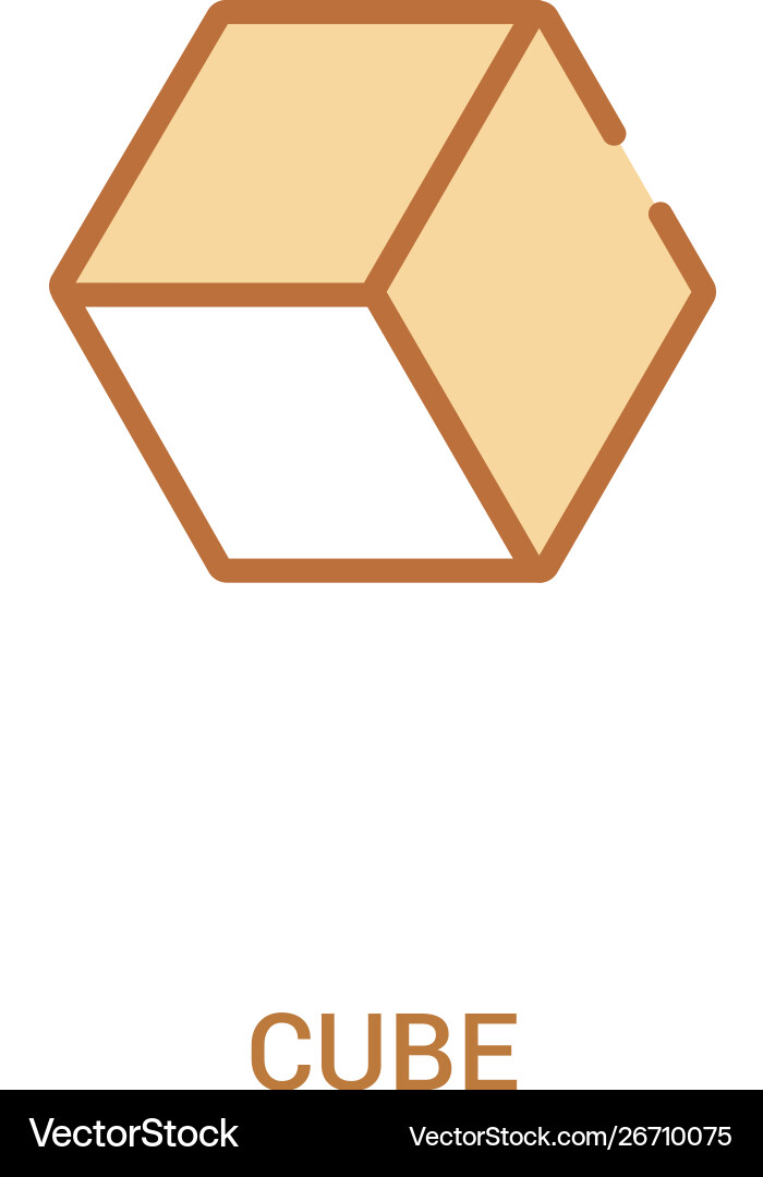 Cube concept 2 colored icon simple line element Cube concept 2 colored icon simple line element vector image