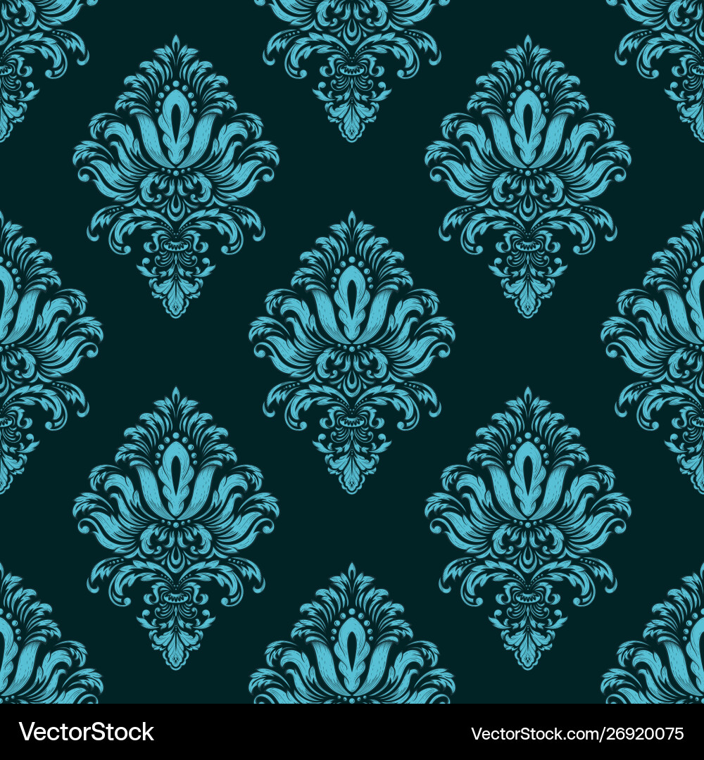 Damask seamless pattern background Royalty Free Vector Image