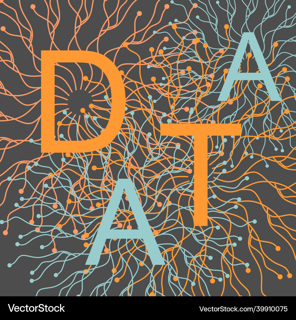Data text lines with dots connected style Data text lines with dots connected style vector image