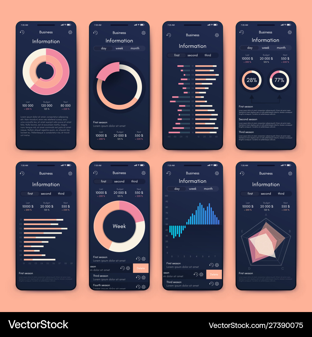Different ui ux gui screens and flat web icons Different ui ux gui screens and flat web icons vector image