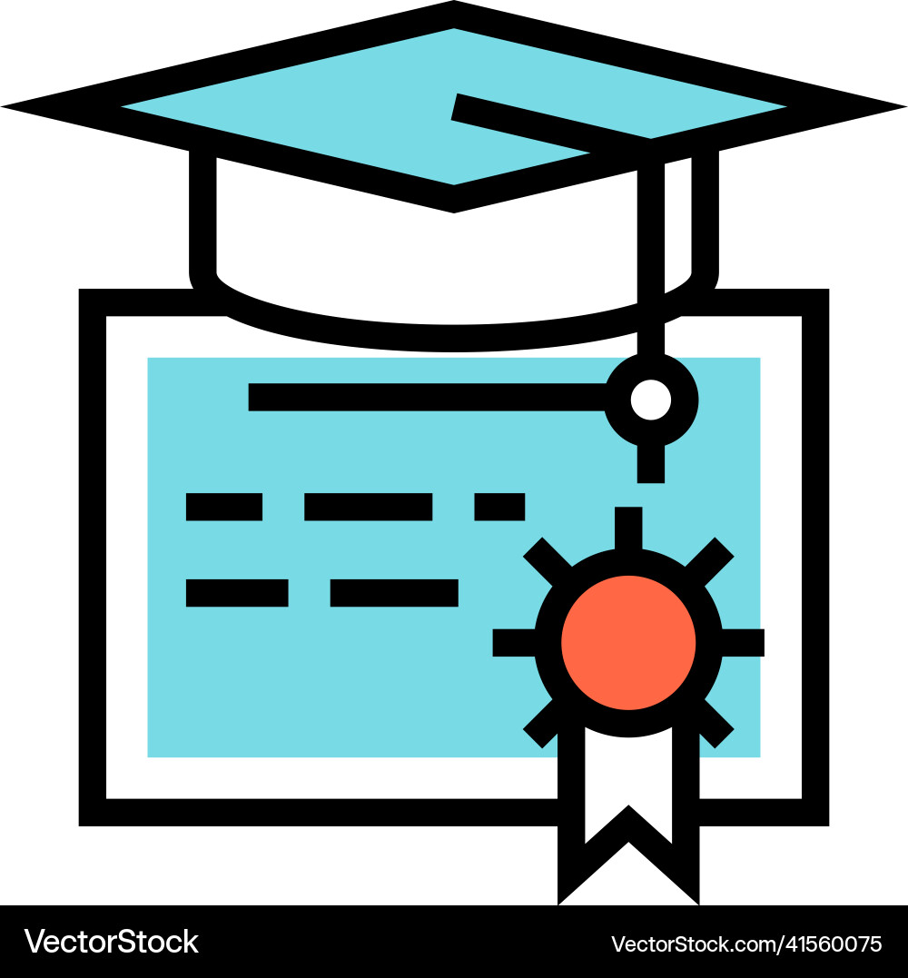 Diploma icon official paper with badge Diploma icon official paper with badge vector image
