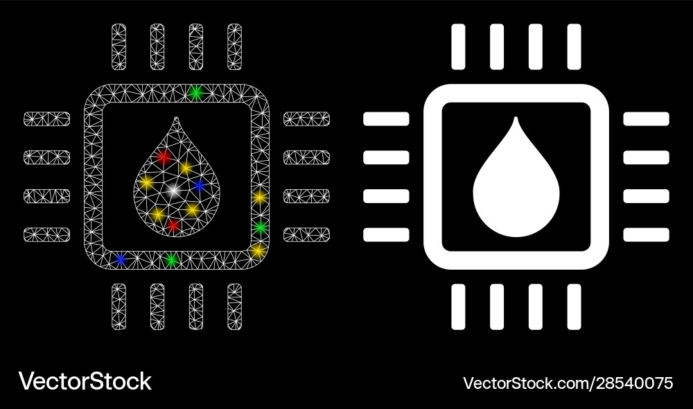 Flare mesh network drop test chip icon with Vector Image