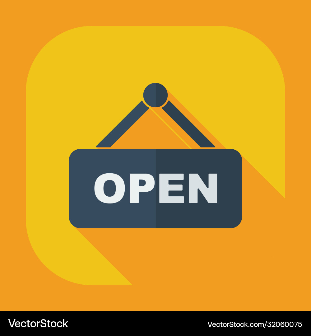Flat modern design with shadow icons open label vector image