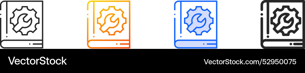 Guide iconthin linear gradient blue stroke Guide iconthin linear gradient blue stroke vector image