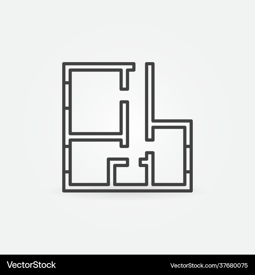 Haus oder Wohnung Plan Konzept Linie Icon Haus oder Wohnung Plan Konzept Linie Icon vektorbild