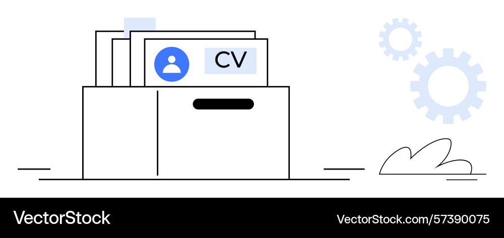 Job application documents in a folder representing vector image