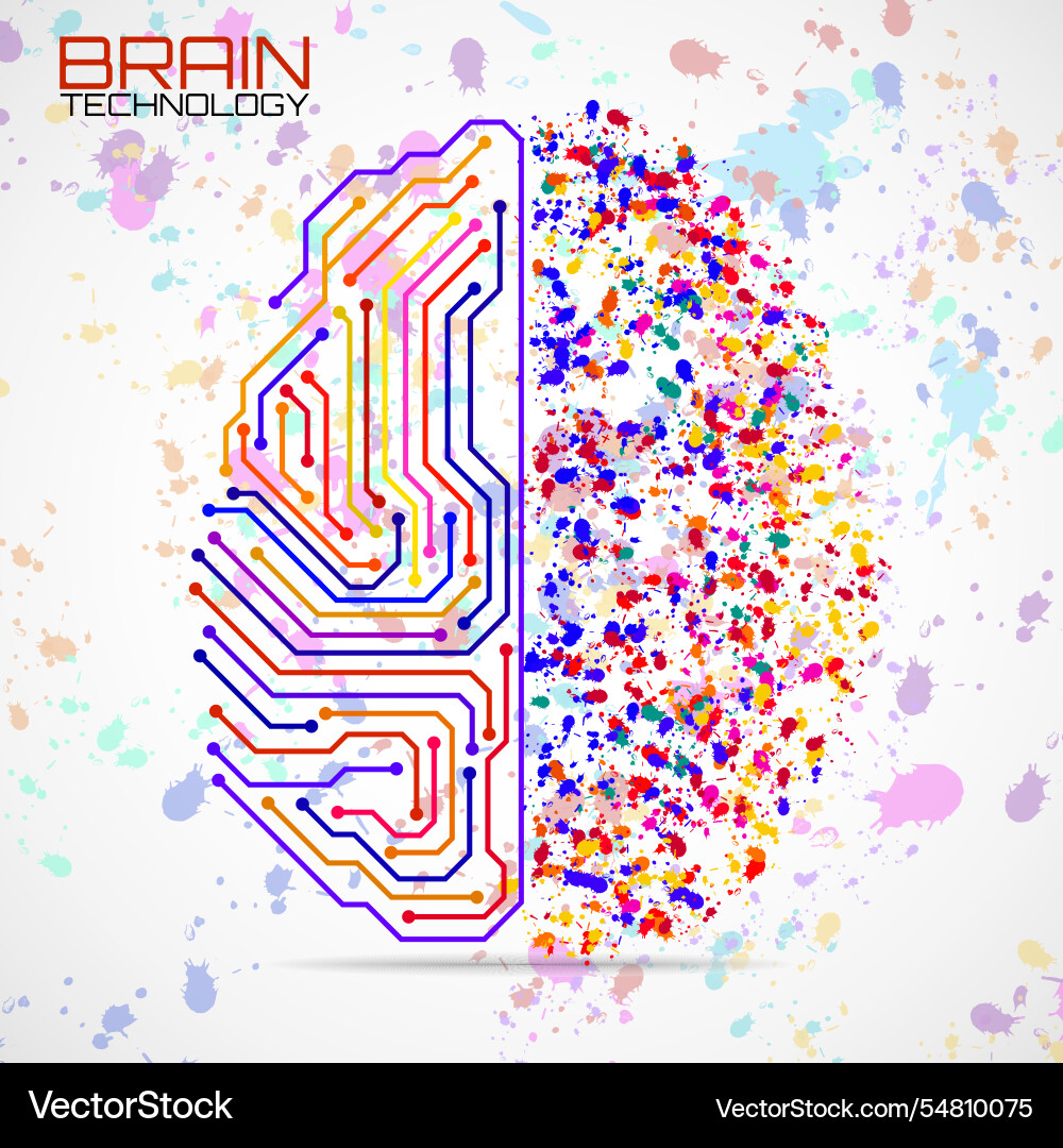 Left right human brain concept logic part vector image