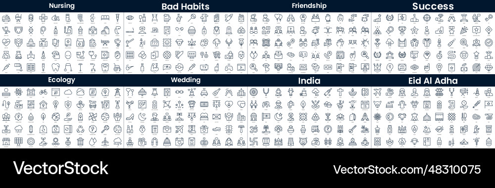 Linear style icons pack in this bundle include Linear style icons pack in this bundle include vector image