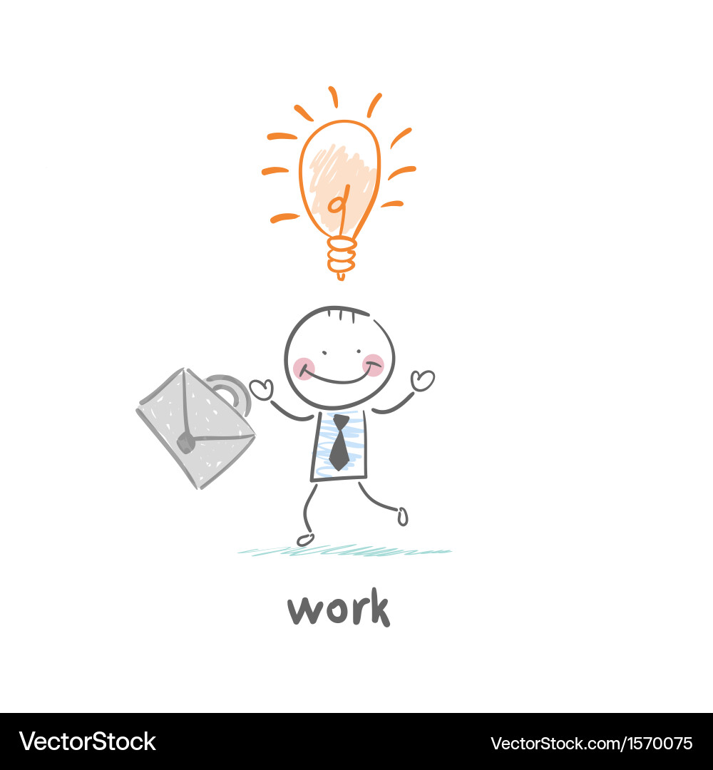 Mann an der Arbeit - Business Concept Vektorbild