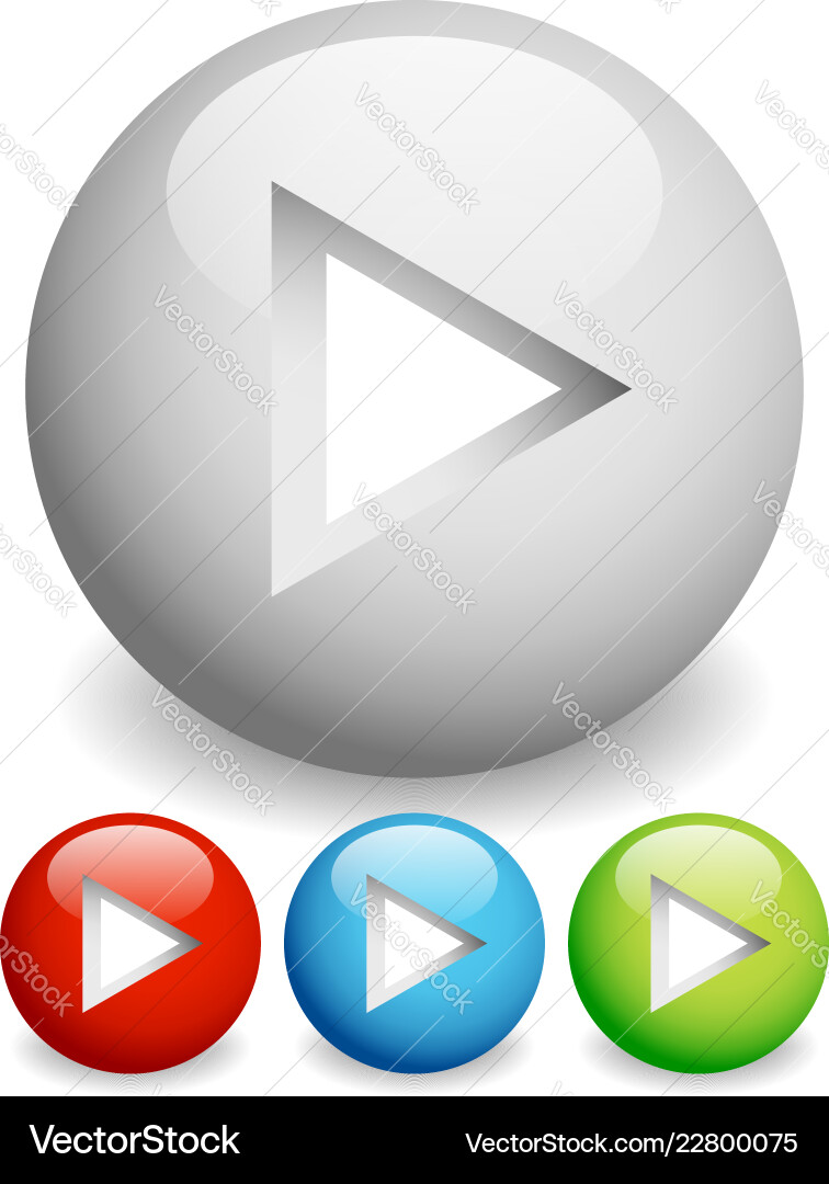 Play buttons - arrow cut in circles with 3d effect Play buttons - arrow cut in circles with 3d effect vector image