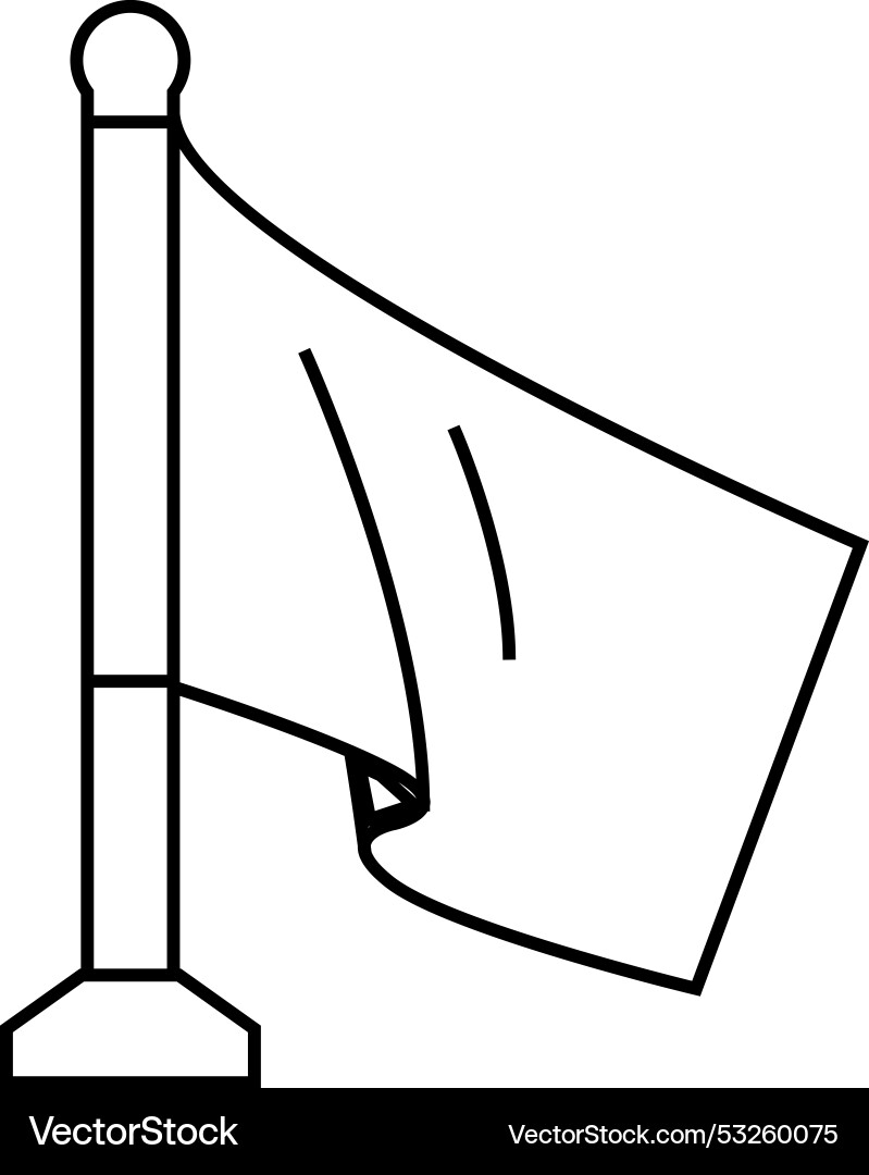 Pole flag map line icon vector image