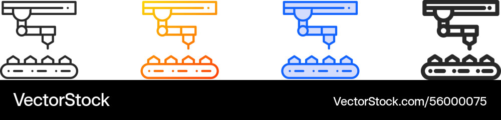 Robot arm iconthin linear gradient blue stroke Robot arm iconthin linear gradient blue stroke Vector Image