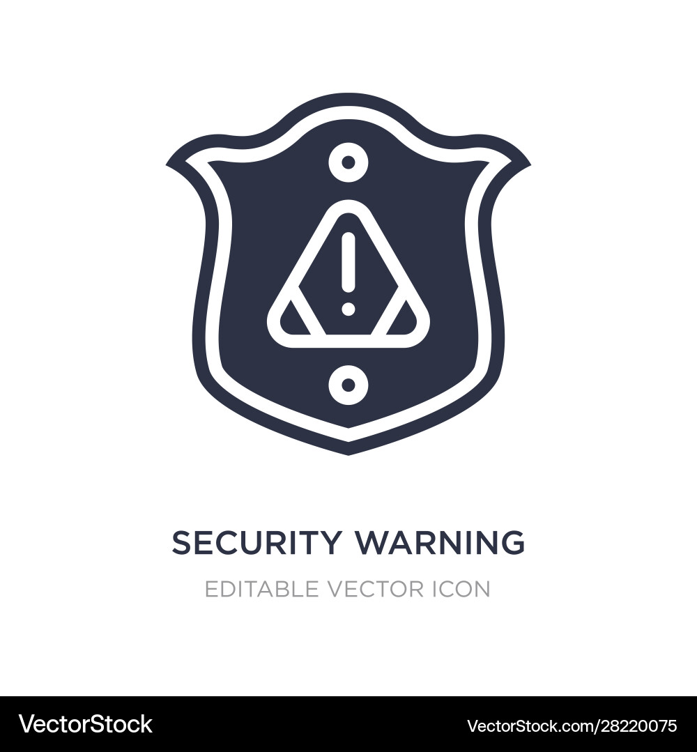 Security warning icon on white background simple vector image