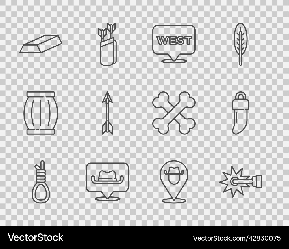 Set line gallows rope loop hanging spur pointer Set line gallows rope loop hanging spur pointer vector image