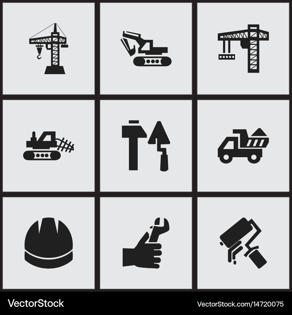 Set of 9 editable structure icons includes Vector Image