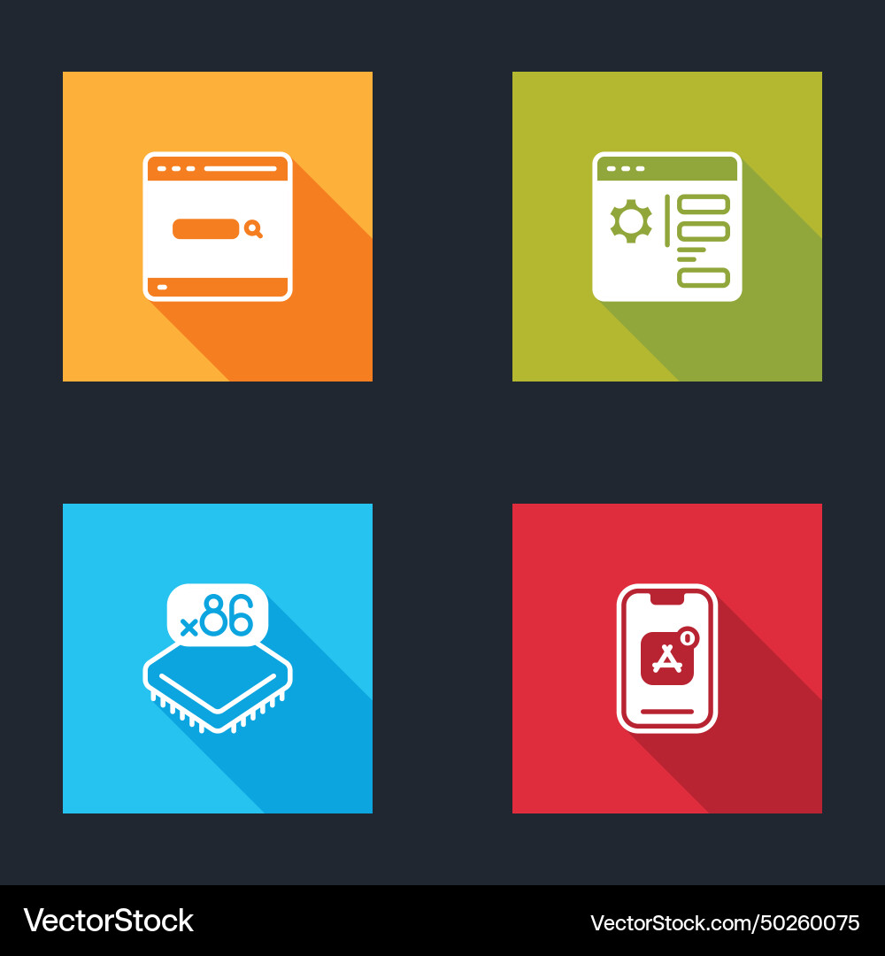 Set search engine browser setting processor Set search engine browser setting processor vector image