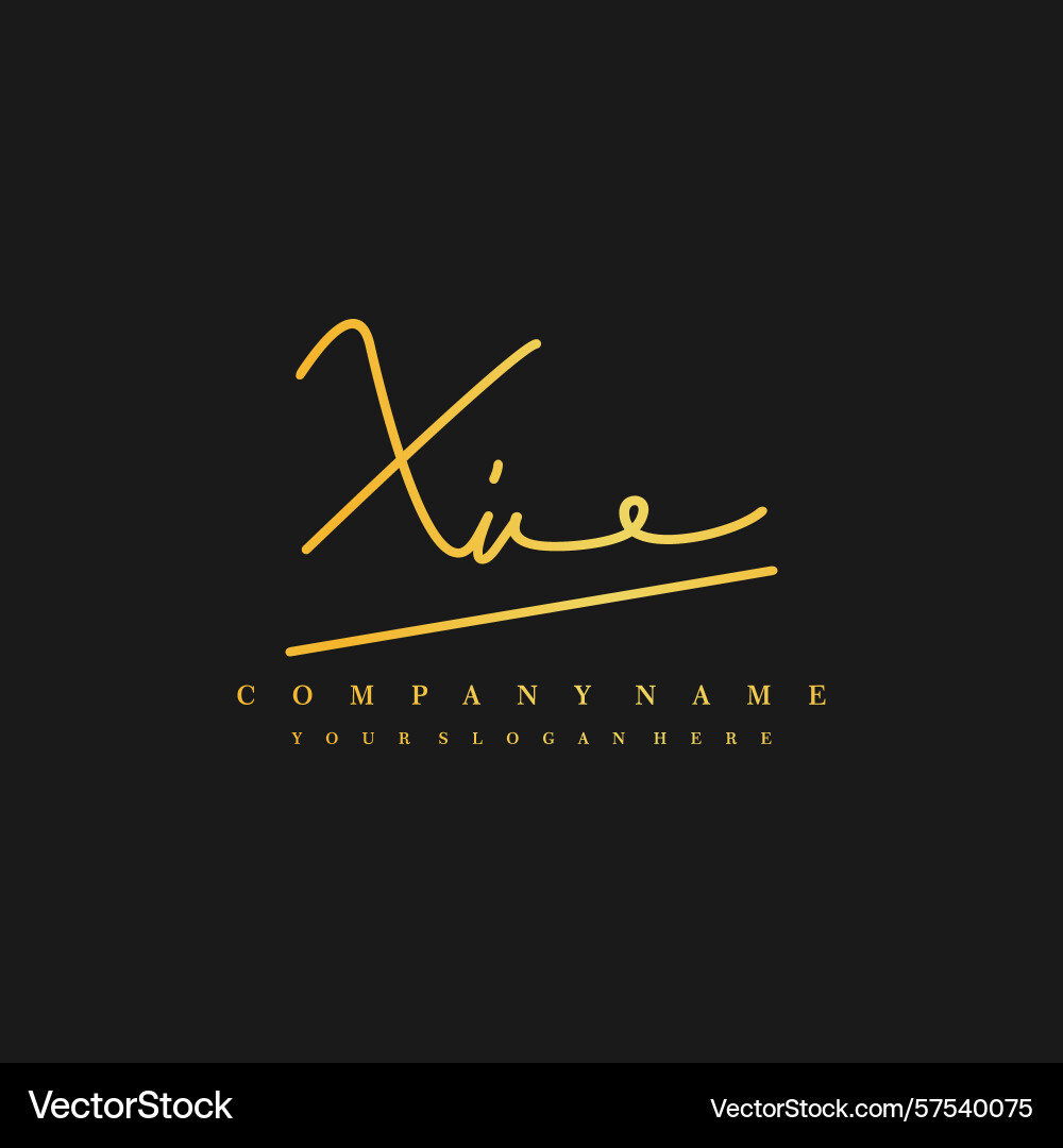 Signature style xi initial logos initials logo Signature style xi initial logos initials logo Vector Image