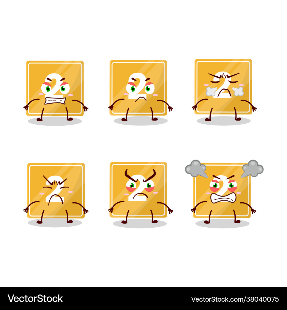 Toys block two with various angry expressions Toys block two with various angry expressions Vector Image