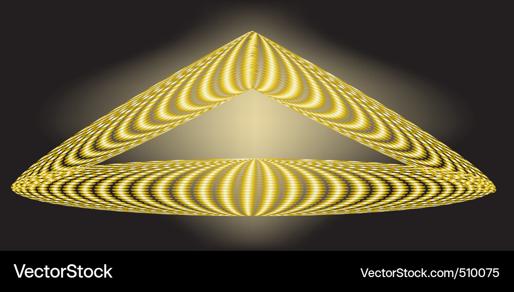 Triangle with a shade on black background Vector Image