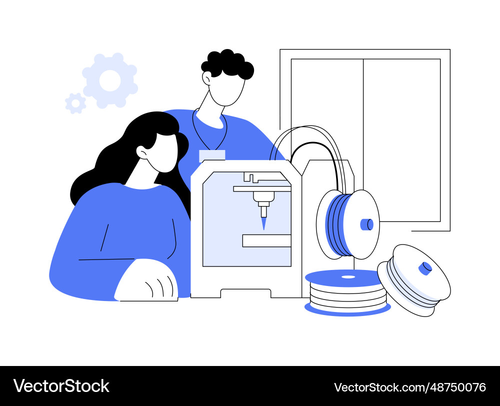 3d object printing abstract concept 3d object printing abstract concept Vector Image