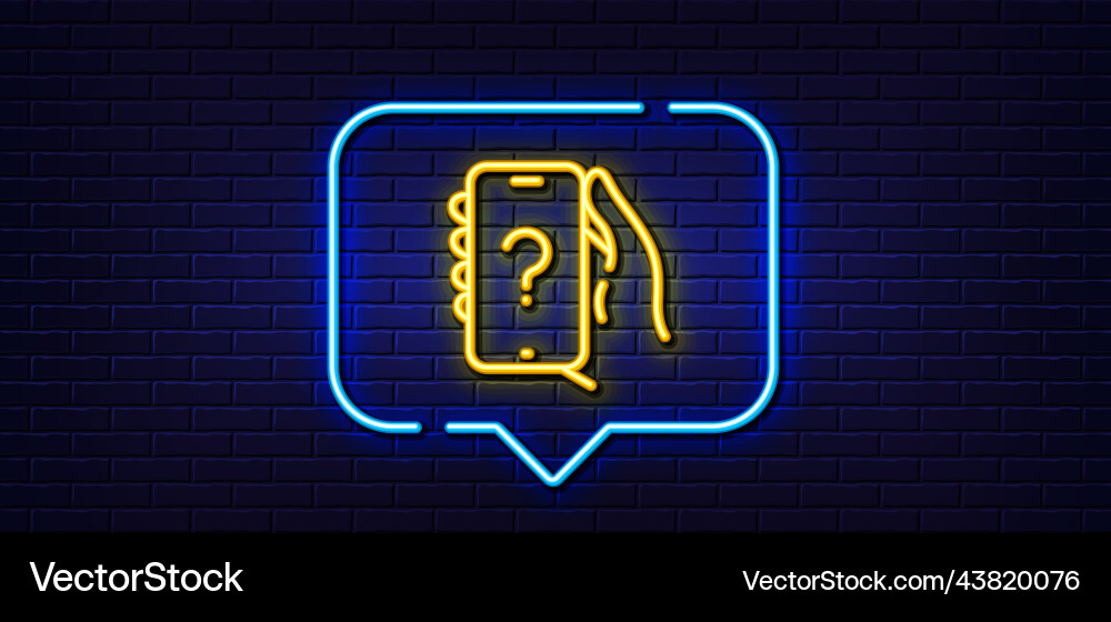 Ask question phone app line icon help support Ask question phone app line icon help support vector image