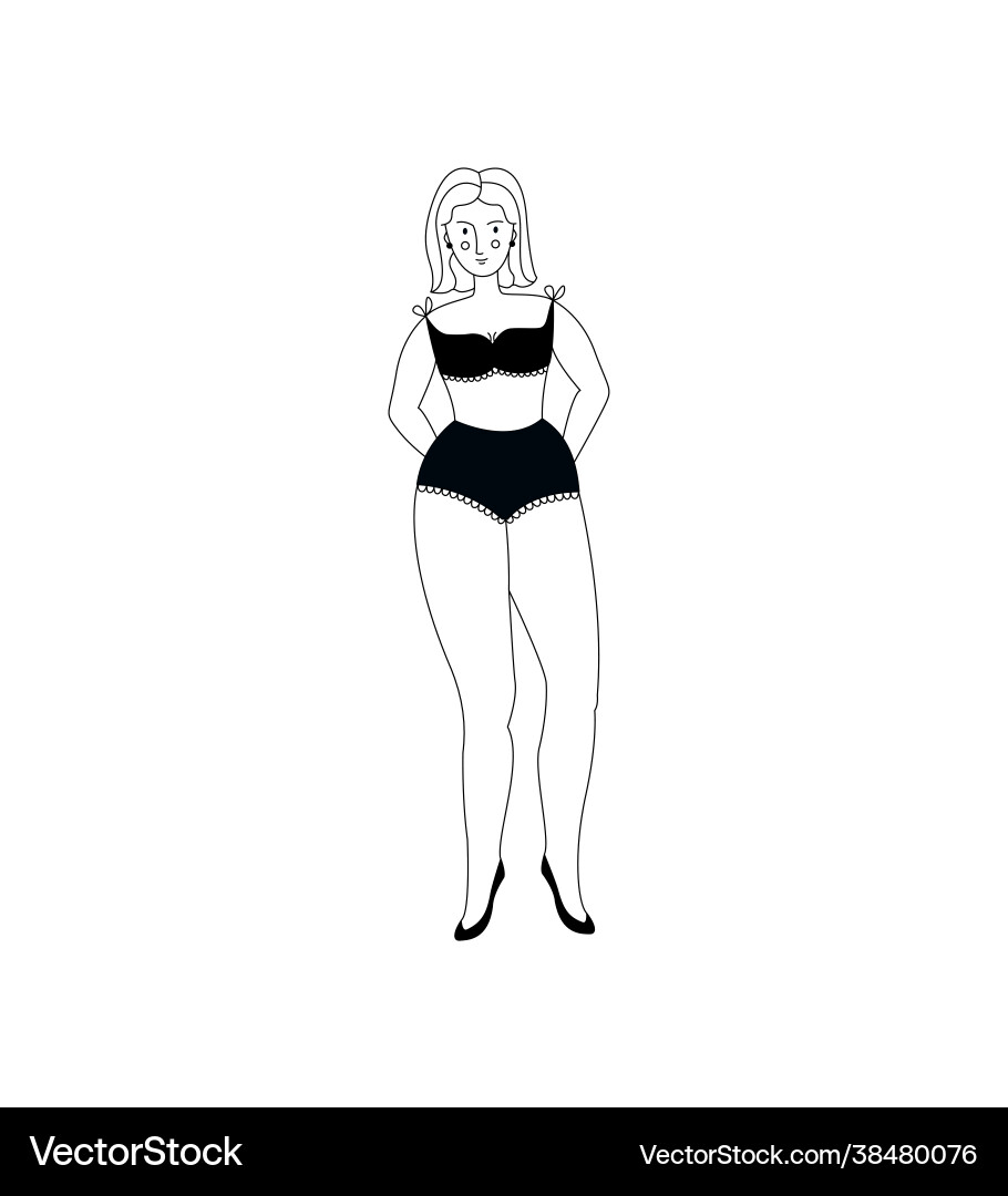 Attractive young woman in fashion underwear Attractive young woman in fashion underwear vector image