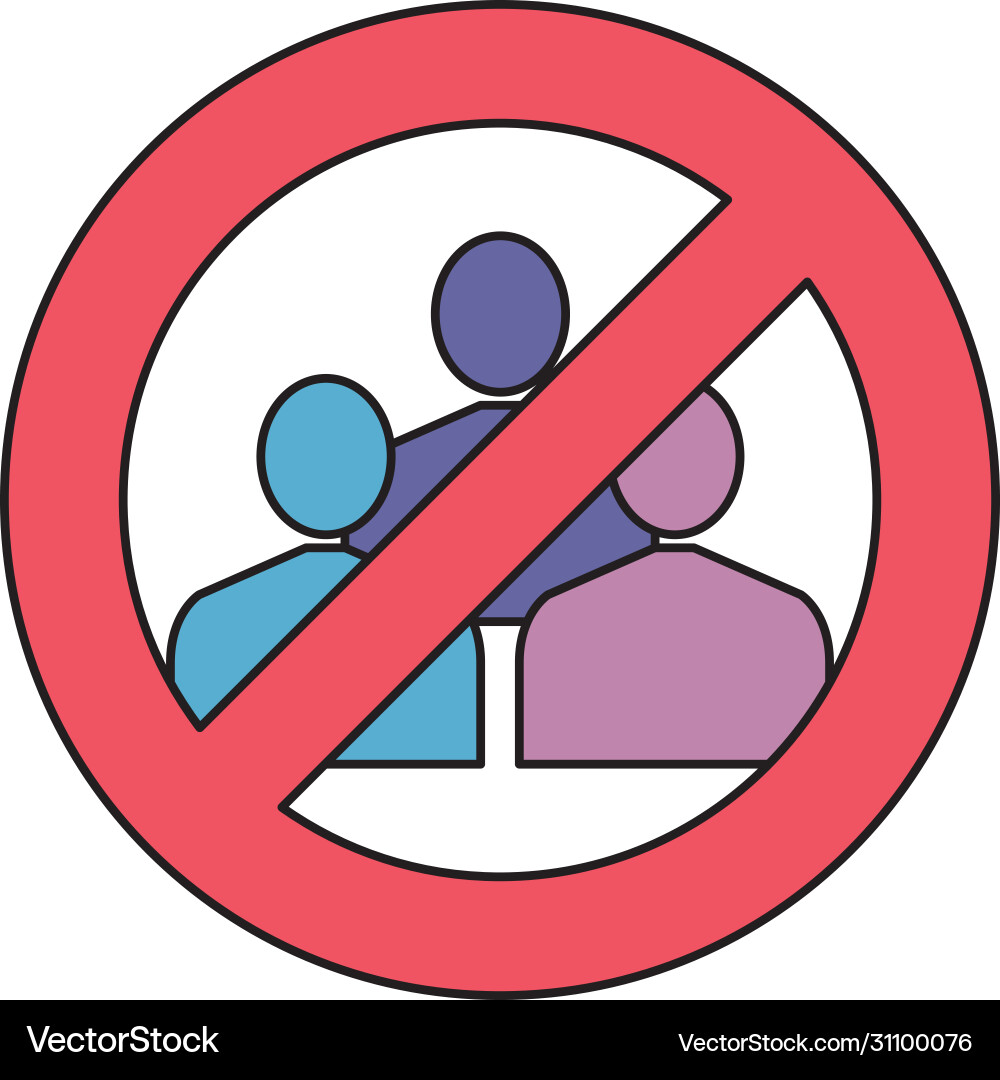 Avoid crowds signal isolated icon Avoid crowds signal isolated icon Vector Image