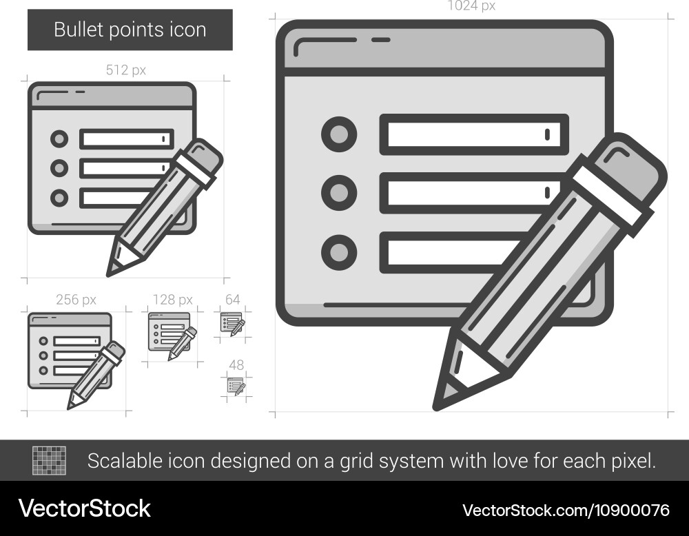 Bullet points line icon vector image