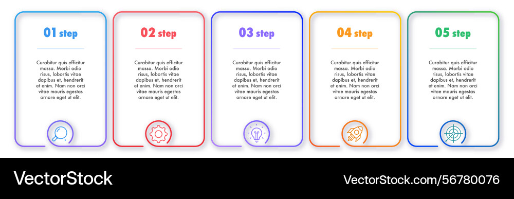 Bullet points numbers from 1 to 5 list line color Bullet points numbers from 1 to 5 list line color Vector Image
