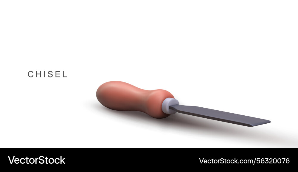 Chisel with wooden handle for carpentry Chisel with wooden handle for carpentry vector image
