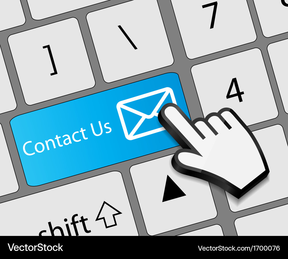 Contact Us Button with Mouse Cursor Vector Image