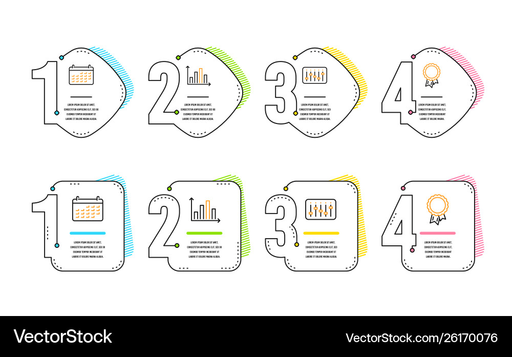 Diagram graph dj controller and calendar icons vector image