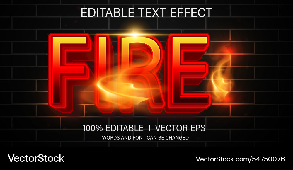 Fire text effect with modern style design Fire text effect with modern style design vector image