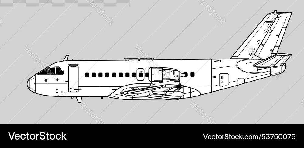 Fokker 614 Regional Jet Royalty Free Vector Image