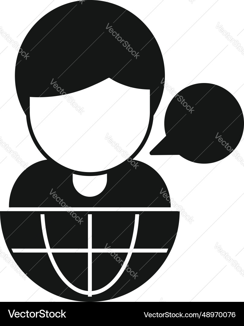 Global friend message icon simple button Global friend message icon simple button vector image