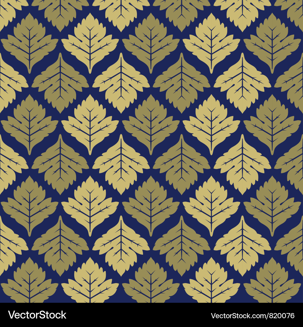 Golden Maple Leaves Pattern Vector Image