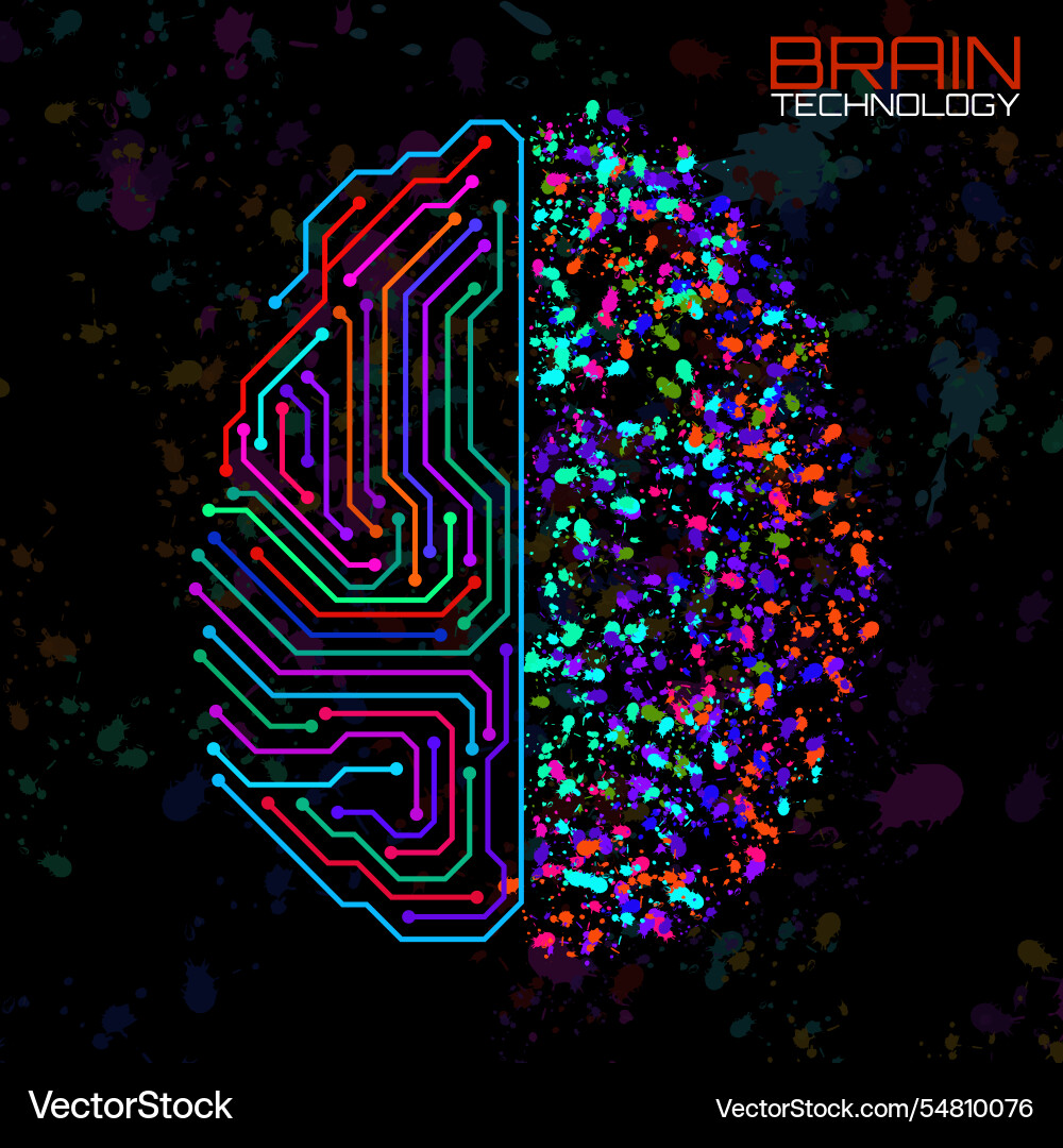 Left right human brain concept logic part Left right human brain concept logic part vector image