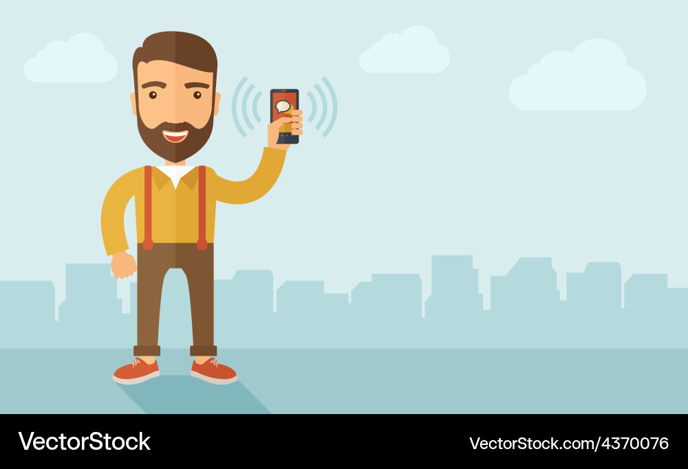 Man Using Smartphone vector image
