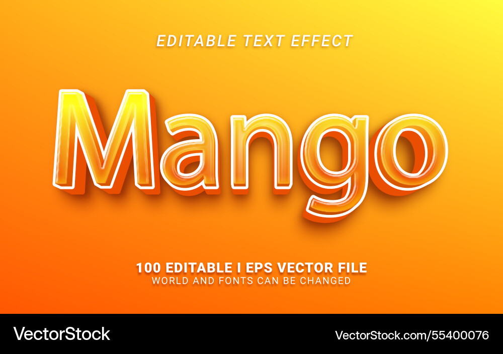 Mango text effect Royalty Free Vector Image - VectorStock