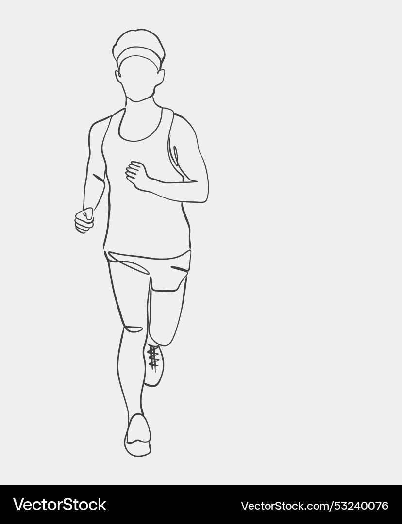 Minimalist line drawing of person running Minimalist line drawing of person running Vector Image