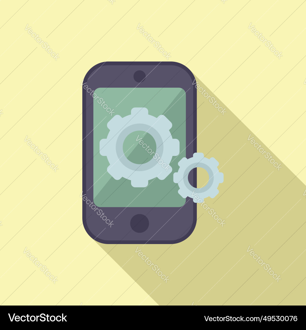 Mobile phone interface icon flat api Mobile phone interface icon flat api vector image