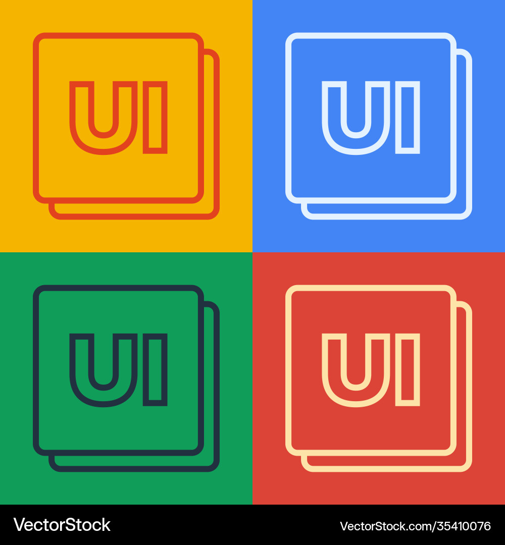 Pop art line ui or ux design icon isolated Pop art line ui or ux design icon isolated vector image