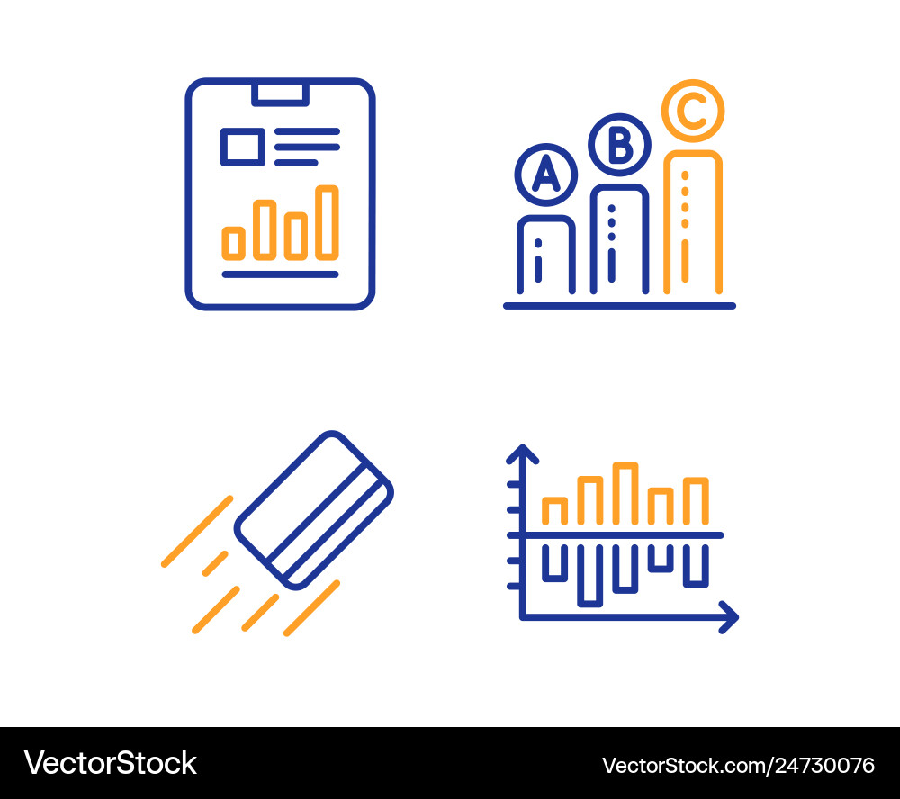 Report document credit card and graph chart icons Report document credit card and graph chart icons vector image