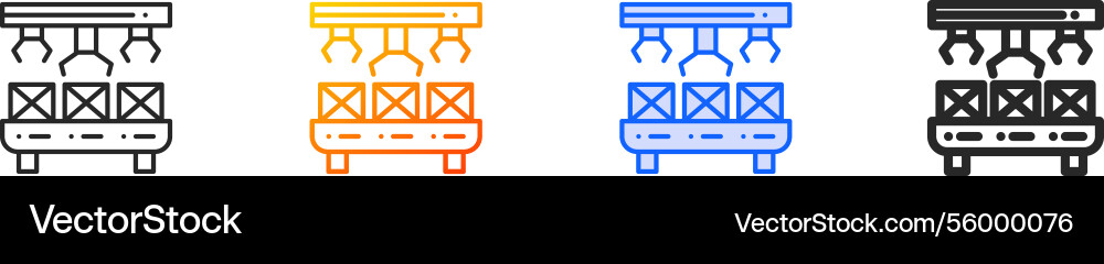 Robot arm iconthin linear gradient blue stroke Robot arm iconthin linear gradient blue stroke Vector Image