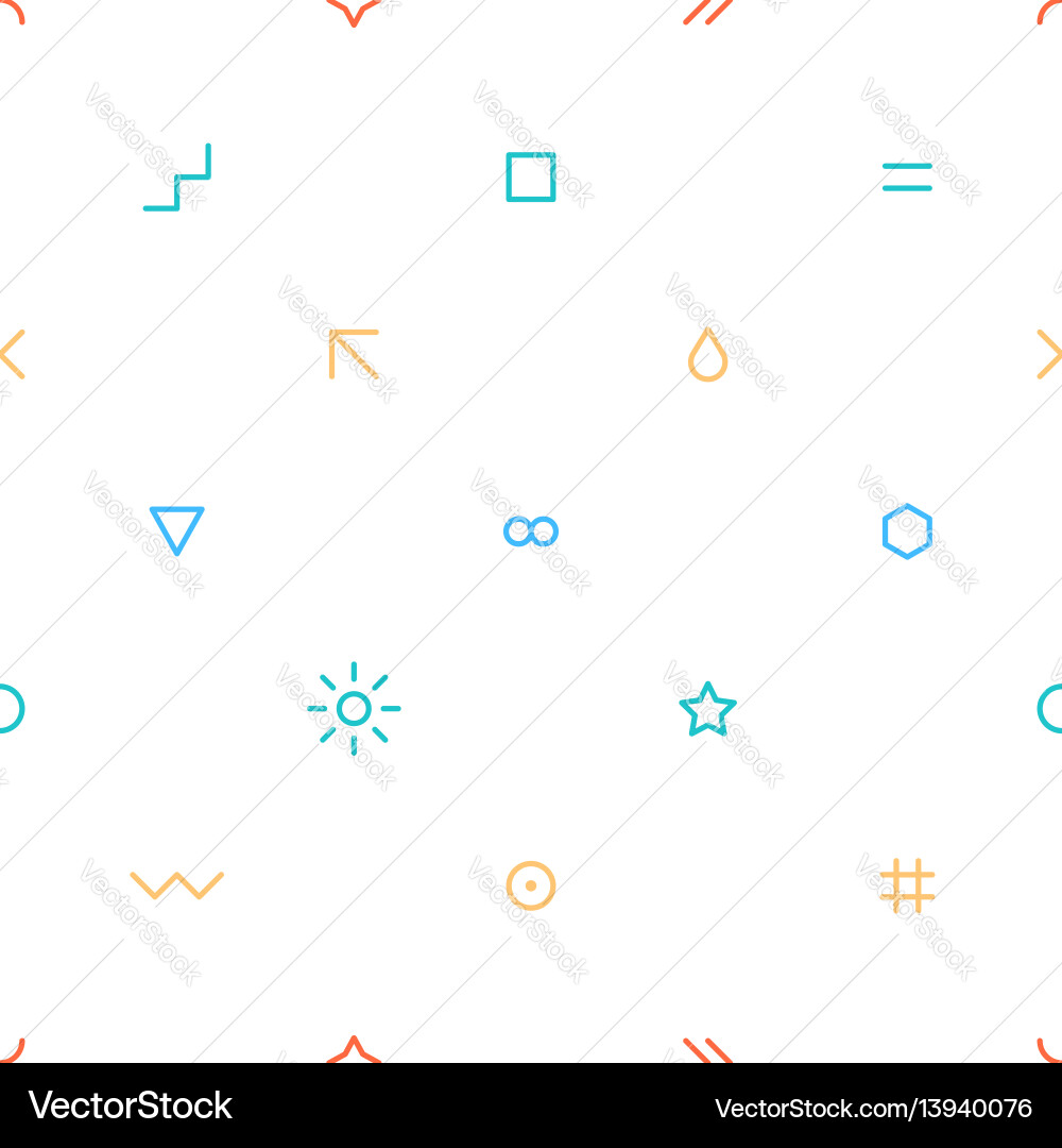 Seamless pattern in thin flat style vector image